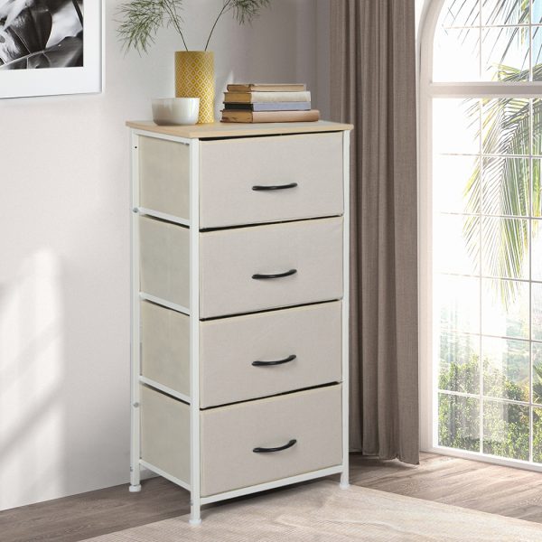 Storage Cabinet Tower Chest of Drawers Dresser Tallboy 8 Drawer Beige