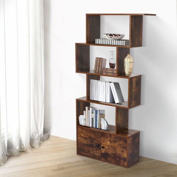 5-Tier Display Shelf Cabinet Storage Bookshelf Bookcase Ladder Stand