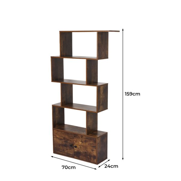 5-Tier Display Shelf Cabinet Storage Bookshelf Bookcase Ladder Stand