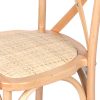 2x Dining Chairs Kitchen Table Chair Natural Wood Rattan Seat Cafe Lounge