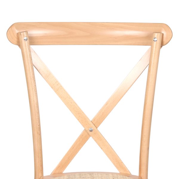 2x Dining Chairs Kitchen Table Chair Natural Wood Rattan Seat Cafe Lounge