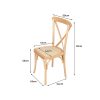 2x Dining Chairs Kitchen Table Chair Natural Wood Rattan Seat Cafe Lounge
