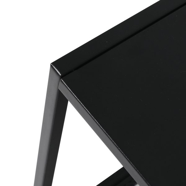 Cinnaminson 2-Tier Side Table Open Design Steel Home Shelf Compact Storage End Table