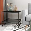 Cinnaminson 2-Tier Side Table Open Design Steel Home Shelf Compact Storage End Table