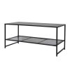 Reeves 2-Tier Side Table Spacious Design Steel Home Shelf Waterproof End Table