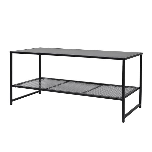 Reeves 2-Tier Side Table Spacious Design Steel Home Shelf Waterproof End Table