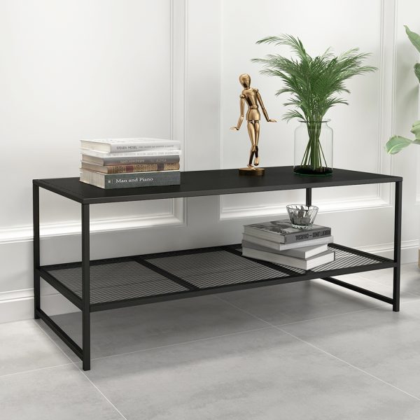 Reeves 2-Tier Side Table Spacious Design Steel Home Shelf Waterproof End Table