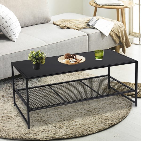 Reeves 2-Tier Side Table Spacious Design Steel Home Shelf Waterproof End Table