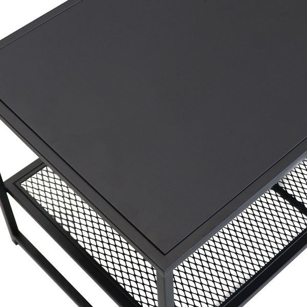 Reeves 2-Tier Side Table Spacious Design Steel Home Shelf Waterproof End Table