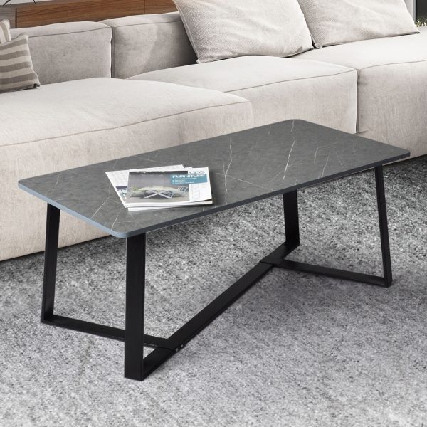 Coffee Table Storage Dining Table Industrial Steel Legs Grey 100CMX50CM