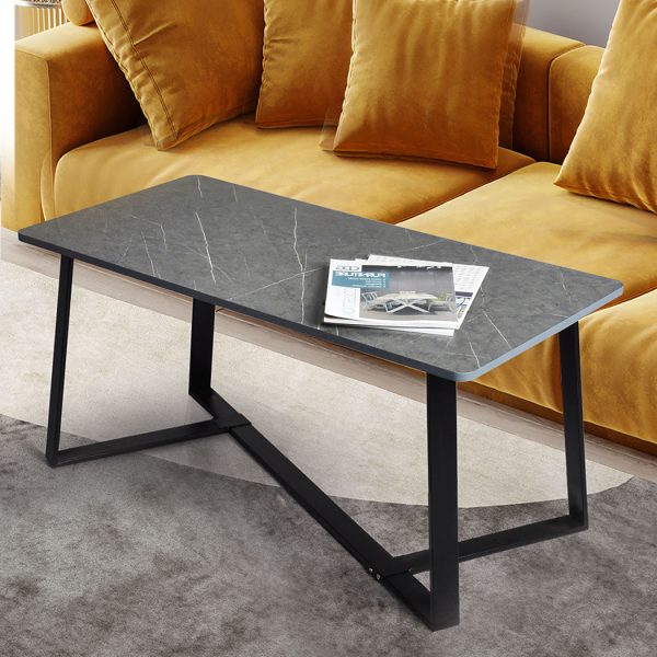 Coffee Table Storage Dining Table Industrial Steel Legs Grey 100CMX50CM