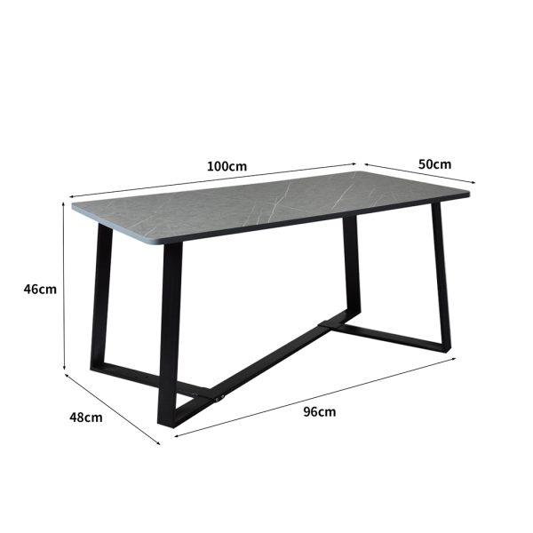 Coffee Table Storage Dining Table Industrial Steel Legs Grey 100CMX50CM