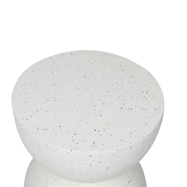 Armadale Side Table Terrazzo  Hourglass Shape Magnesia Stool Stone Style Top 40cm