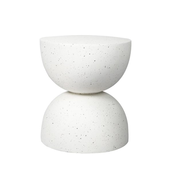 Armadale Side Table Terrazzo  Hourglass Shape Magnesia Stool Stone Style Top 40cm