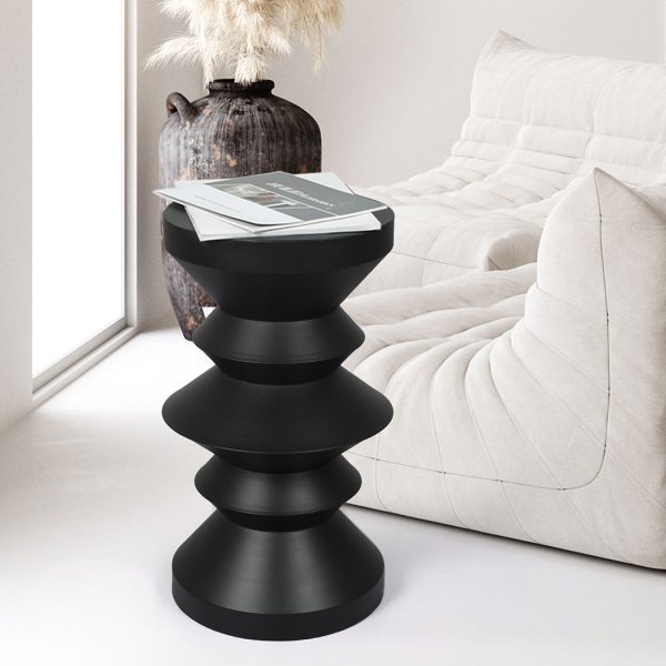 Spencer Side Table End Bedside Nightstand Geometric Shape Stool Steel Top 35CM