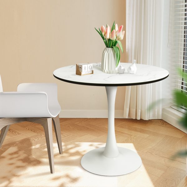 Dining Table Kitchen Swivel Marble Tulip Outdoor Round Metal White