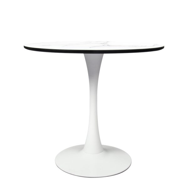 Dining Table Kitchen Swivel Marble Tulip Outdoor Round Metal White