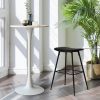 2x Bar Table Pub Tables Kitchen Marble Tulip Outdoor Round Metal – White