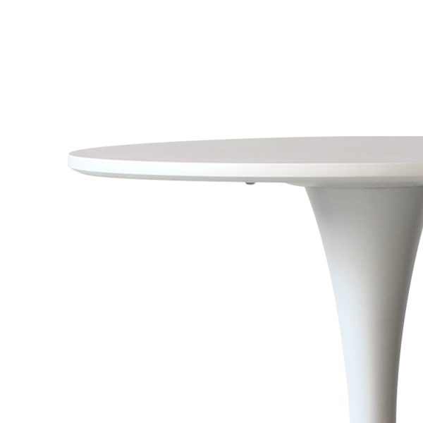 2x Bar Table Pub Tables Kitchen Marble Tulip Outdoor Round Metal – White