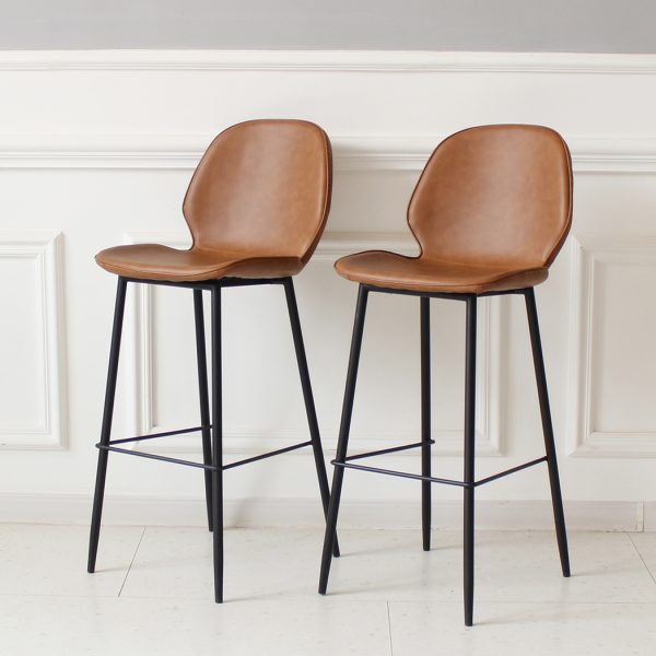 2x Bar Stool Barstools Counter Chair PU Padded Kitchen Pub Restaurant