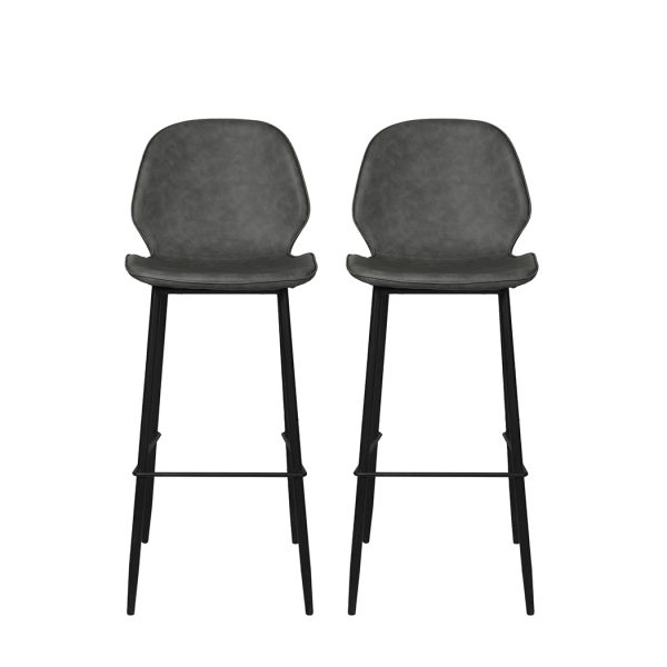 2x Bar Stool Counter Chair PU Leather Kitchen Pub Restaurant Padded Seat