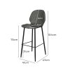 2x Bar Stool Counter Chair PU Leather Kitchen Pub Restaurant Padded Seat