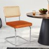 2x Dining Chairs Cesca Chair Replica Cantilever Velvet Rattan Midcentury