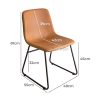 2x Dining Chairs Kitchen Table Chair Lounge Room Retro Padded Seat PU