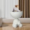 Side Table Terrazzo Coffee Tables  Human Shape Bed Sofa Concrete Beige