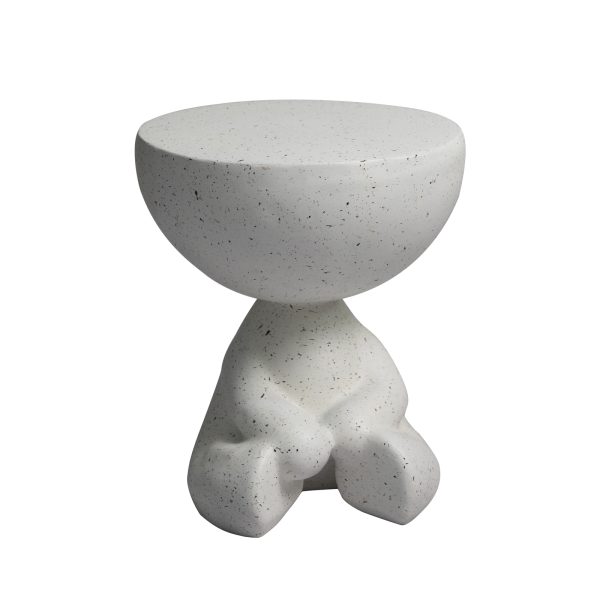 Side Table Terrazzo Coffee Tables Human Shape Bed Sofa Concrete Beige