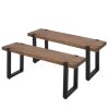 Dining Table Bench Set 2xDining Chairs Industrial  Cafe Restaurant