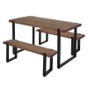 Dining Table Bench Set 2xDining Chairs Industrial  Cafe Restaurant