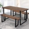 Dining Table Bench Set 2xDining Chairs Industrial  Cafe Restaurant