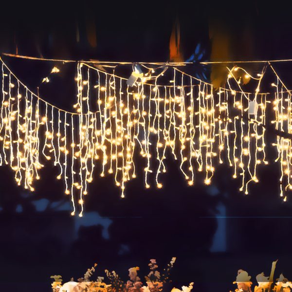 Curtain Fairy String Lights Wedding Outdoor Xmas Party Lights Warm White – 300 LED