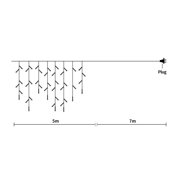 Curtain Fairy String Lights Wedding Outdoor Xmas Party Lights Warm White – 300 LED
