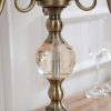58cm 4-Slots Glass Candlestick Candle Holder Stand Pillar Glass/Iron Metal