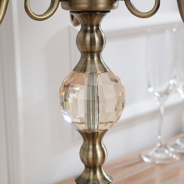 58cm 4-Slots Glass Candlestick Candle Holder Stand Pillar Glass/Iron Metal