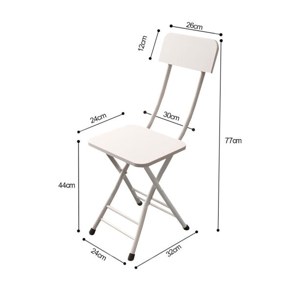 Foldable Chair Space Saving Lightweight Portable Stylish Seat Home Decor Set of 2 – White