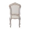 2X Dining Chair Linen Fabric Beige Oak Wood White Washed Finish