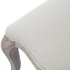 2X Dining Chair Linen Fabric Beige Oak Wood White Washed Finish
