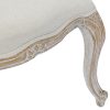 2X Dining Chair Linen Fabric Beige Oak Wood White Washed Finish