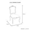 2X Dining Chair Linen Fabric Beige Oak Wood White Washed Finish