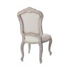 2X Dining Chair Linen Fabric Beige Oak Wood White Washed Finish