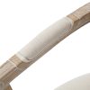 2X Armchair White Washed Wooded & Beige Color Fabric