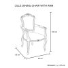 2X Armchair White Washed Wooded & Beige Color Fabric
