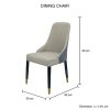 2x Dining Chair Grey Faux Leather Upholstery Clean Glass Black & Golden Legs