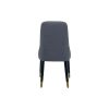 2x Dining Chair Grey Faux Leather Upholstery Clean Glass Black & Golden Legs