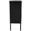 2x Wooden Frame Black Leatherette Dining Chairs with Solid Pine Legs