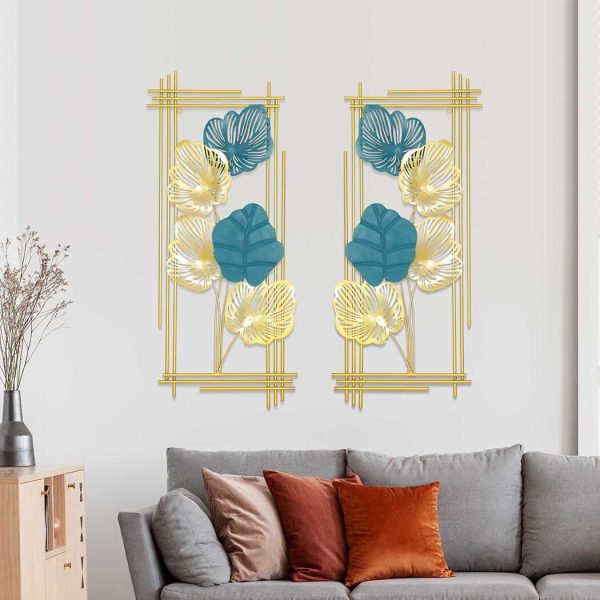 Metal Wall Art Leaf Tree Of Life Hanging Home Decor Sculpture Garden Pair