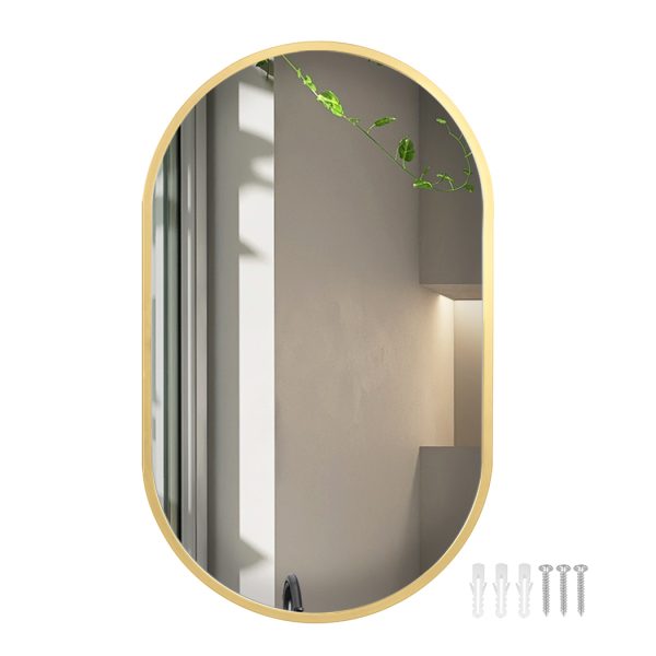 Wall Mirror Bathroom Decor Vanity Haning Makeup Mirrors Frame Gold Oval